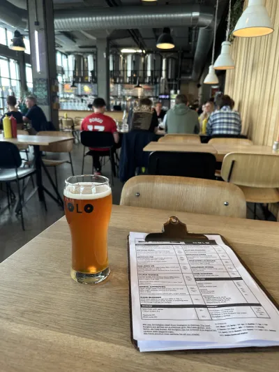 A glass of craft beer at the Ålesund microbrewery