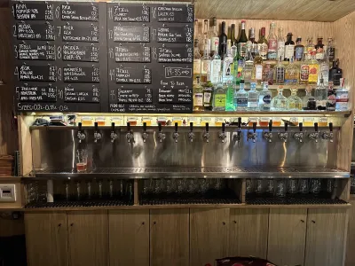Large selection of craft beers on draught